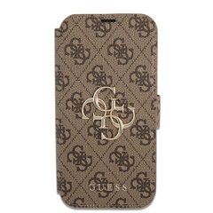 GUBKP13X4GMGBR Guess PU 4G Metal Logo Book Case, paredzēts iPhone 13 Pro Max Brown cena un informācija | Telefonu vāciņi, maciņi | 220.lv