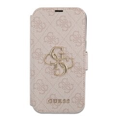 GUBKP13X4GMGPI Guess PU 4G Metal Logo Book Case, paredzēts iPhone 13 Pro Max Pink cena un informācija | Telefonu vāciņi, maciņi | 220.lv