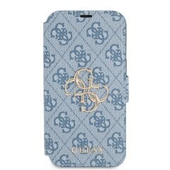 GUBKP13S4GMGBL Guess PU 4G Metal Logo Book Case, paredzēts iPhone 13 Mini Blue cena un informācija | Telefonu vāciņi, maciņi | 220.lv