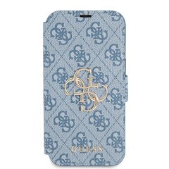 GUBKP13X4GMGBL Guess PU 4G Metal Logo Book Case, paredzēts iPhone 13 Pro Max Blue цена и информация | Чехлы для телефонов | 220.lv