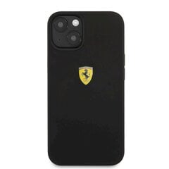 FESSIHCP13MBK Ferrari Liquid Silicone Metal Logo Case, paredzēts iPhone 13 Black цена и информация | Чехлы для телефонов | 220.lv