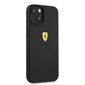 FESSIHCP13MBK Ferrari Liquid Silicone Metal Logo Case, paredzēts iPhone 13 Black cena un informācija | Telefonu vāciņi, maciņi | 220.lv