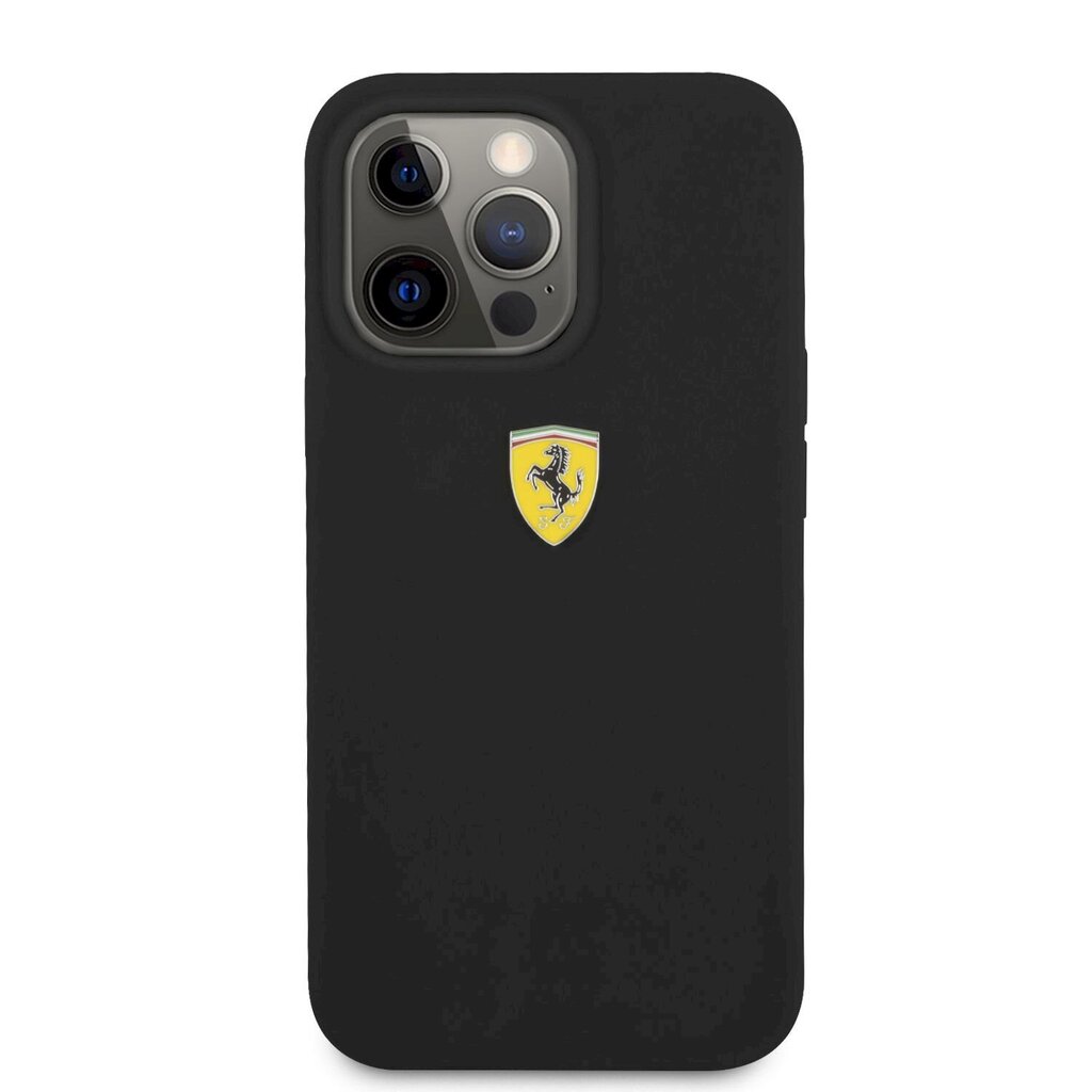 FESSIHCP13XBK Ferrari Liquid Silicone Metal Logo Case, paredzēts iPhone 13 Pro Max Black цена и информация | Telefonu vāciņi, maciņi | 220.lv