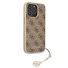 GUHCP13LGF4GBR Guess 4G Charms Cover, paredzēts iPhone 13 Pro Brown cena un informācija | Telefonu vāciņi, maciņi | 220.lv