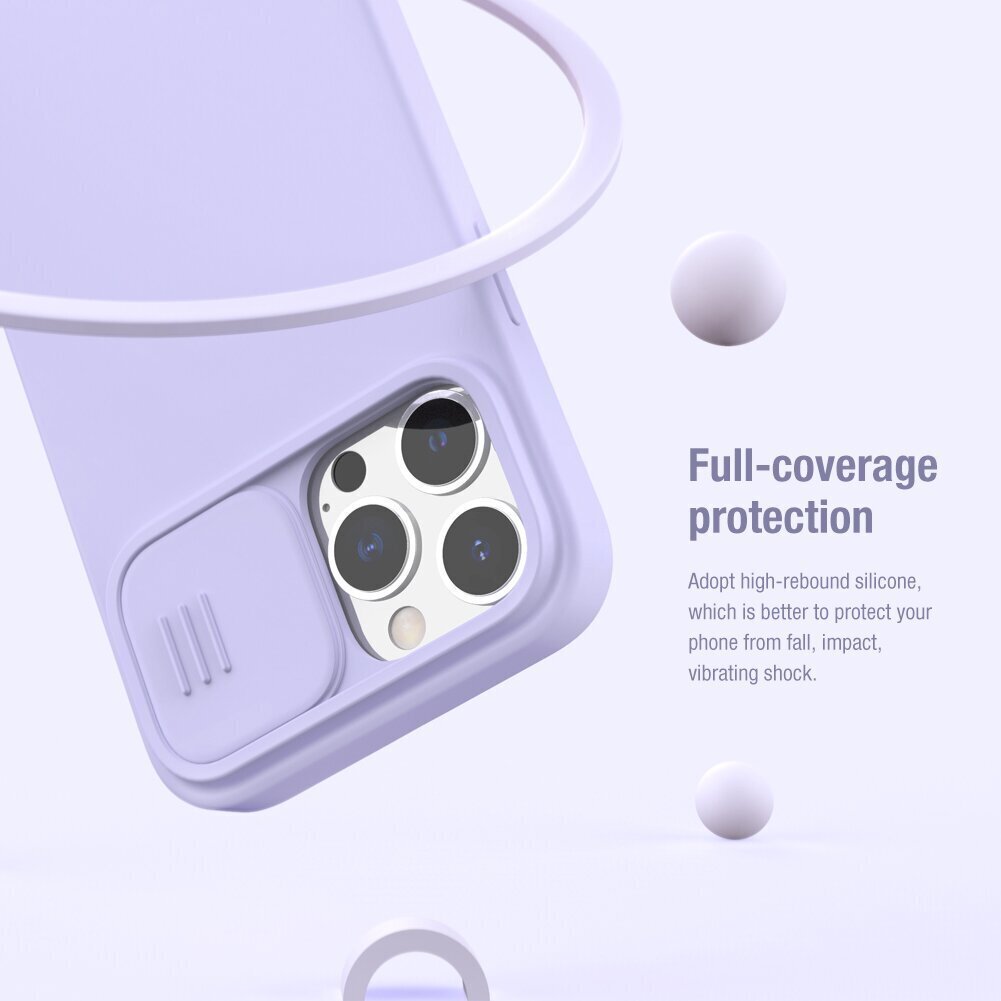 Nillkin CamShield Silky Magnetic Silicone Case, paredzēts iPhone 13 Pro Max Mint Green cena un informācija | Telefonu vāciņi, maciņi | 220.lv