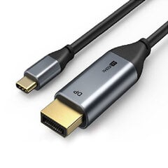 Kabelis USB-C - DisPlay Port, 4K, Ultra HD, 1.8 m, 1.2 ver. cena un informācija | Kabeļi un vadi | 220.lv