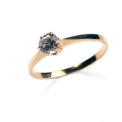 Классическое золотое кольцо с цирконом, 17,5 мм, 505 019 175 цена и информация | Кольца | 220.lv