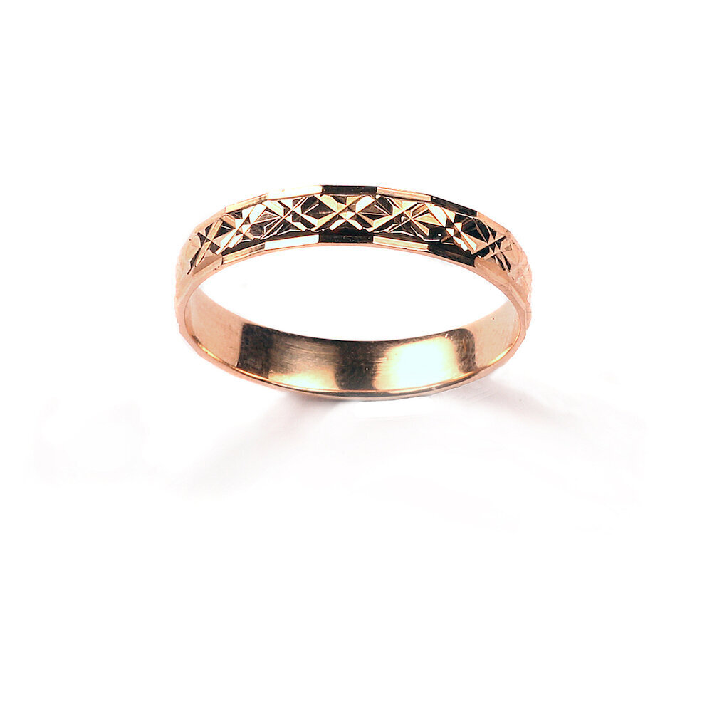Zelta laulības gredzens ar dimanta slīpējumu, 17,5 mm 440 902 175 cena un informācija | Gredzeni | 220.lv