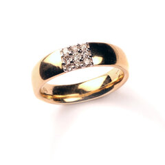 Золотое кольцо с бриллиантами, 16 мм, 311 965 160 цена и информация | Кольца | 220.lv