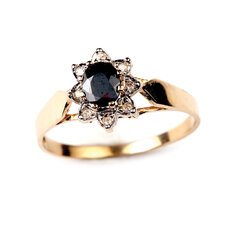 Золотое кольцо с бриллиантами DIA, 17 мм цена и информация | Кольца | 220.lv