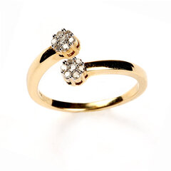 Золотое кольцо с бриллиантами, 16,5 мм, 608 437 165 цена и информация | Кольца | 220.lv