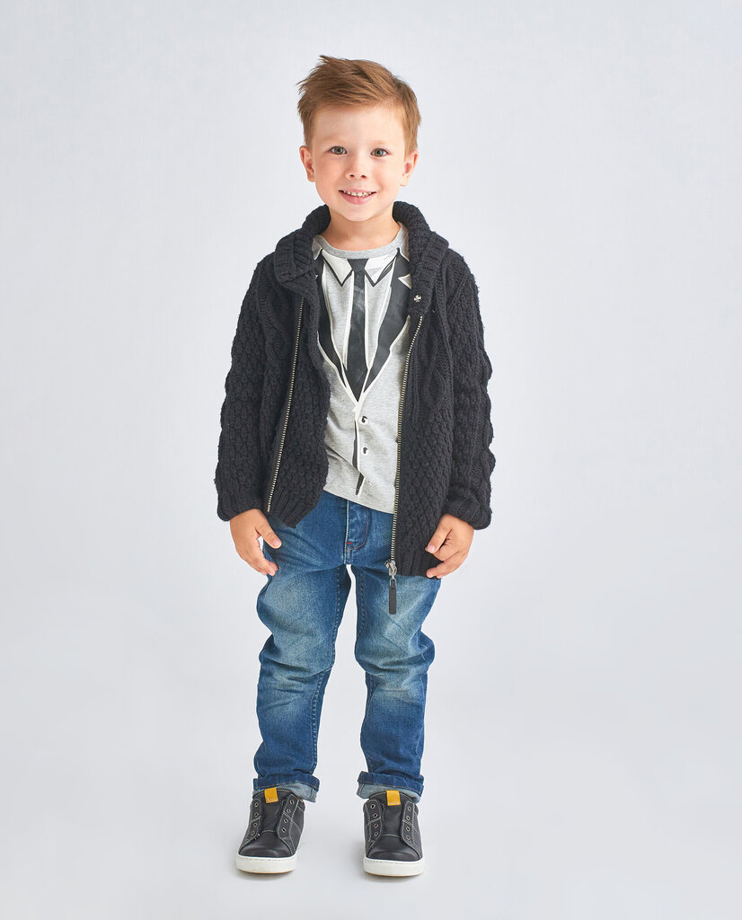 Kardigans ar asimetrisku aizdari zēniem Gulliver, melns cena un informācija | Zēnu jakas, džemperi, žaketes, vestes | 220.lv
