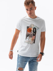 Мужская футболка с принтом Ombre S1434 New York, белая  цена и информация | Мужские футболки | 220.lv