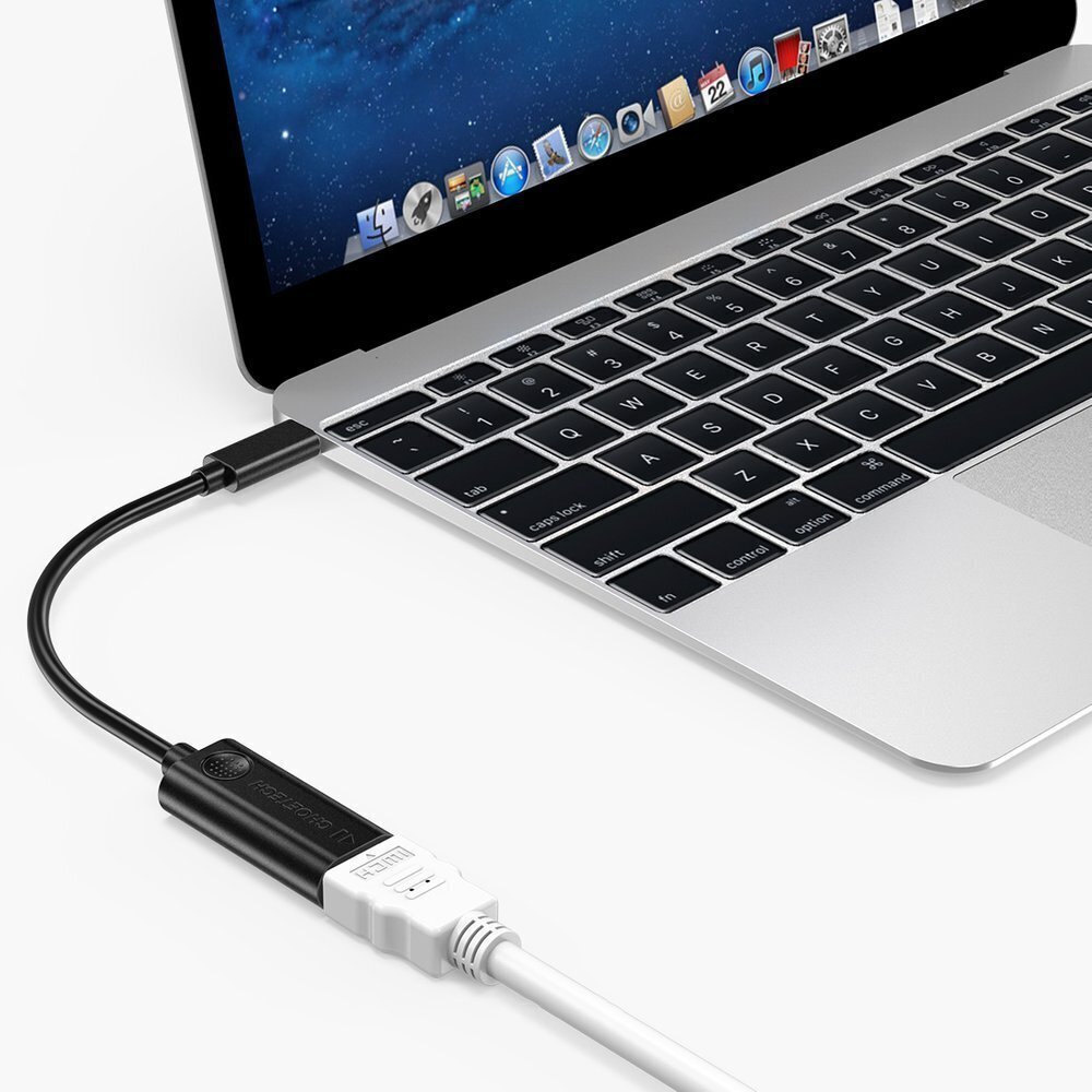 Vienvirziena adapteris Choetech adapteris bezvadu uzlādei USB Type C Thunderbolt 3 uz HDMI 2.0 4K@60Hz (HUB-H04BK), melns цена и информация | Adapteri un USB centrmezgli | 220.lv