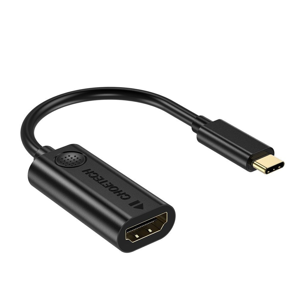 Vienvirziena adapteris Choetech adapteris bezvadu uzlādei USB Type C Thunderbolt 3 uz HDMI 2.0 4K@60Hz (HUB-H04BK), melns цена и информация | Adapteri un USB centrmezgli | 220.lv