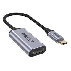 Односторонний кабельный адаптер Choetech с USB Type C (штекер) на DisplayPort (мама), 4K, 60 Гц, 20 см, серый (HUB-H11) цена и информация | Адаптеры и USB разветвители | 220.lv