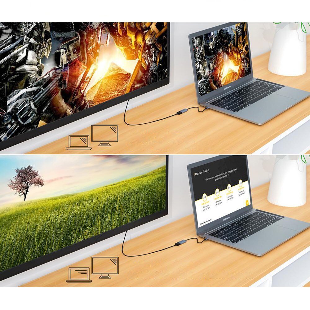 Vienvirziena adapteris Choetech USB Type C uz DisplayPort 4K 60Hz 20cm (HUB-H11), pelēks cena un informācija | Adapteri un USB centrmezgli | 220.lv