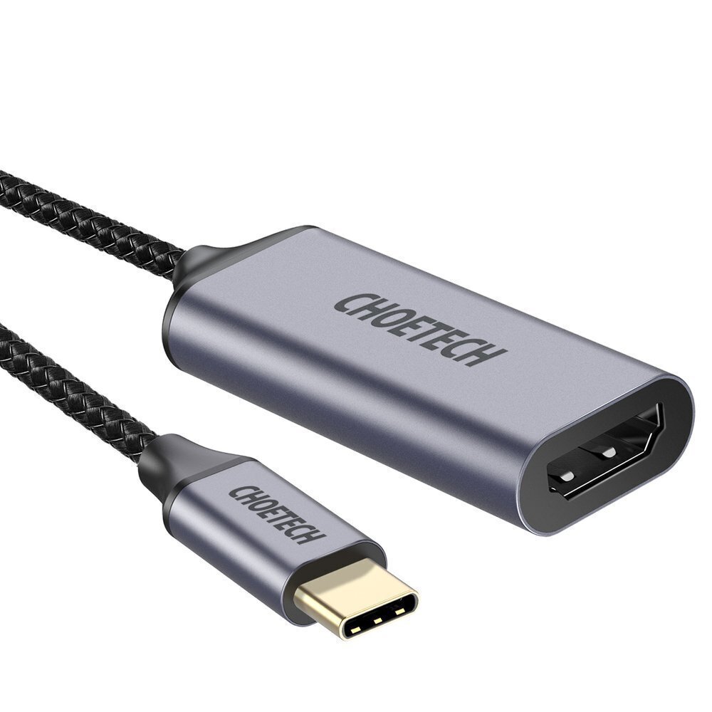 Vienvirziena adapteris Choetech adapteris bezvadu uzlādei HUB USB Type C uz HDMI 4K 60Hz (HUB-H10), pelēks цена и информация | Adapteri un USB centrmezgli | 220.lv