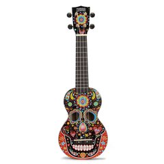 Soprāna ukulele Mahalo Art MA1-SKBK Skull cena un informācija | Ģitāras | 220.lv