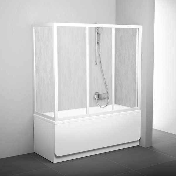 Stacionāra vannas siena APSV, Ravak, izmērs: 80 Stikls: Caurspīdīga cena un informācija | Piederumi vannām un dušas kabīnēm | 220.lv