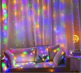 Gaismas aizkars, 300 LED, multi цена и информация | Гирлянды | 220.lv