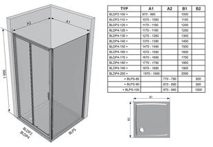 Dušas durvis Blix BLDP2, Ravak, izmērs: 120 Stikls: Caurspīdīga цена и информация | Душевые двери и стены | 220.lv