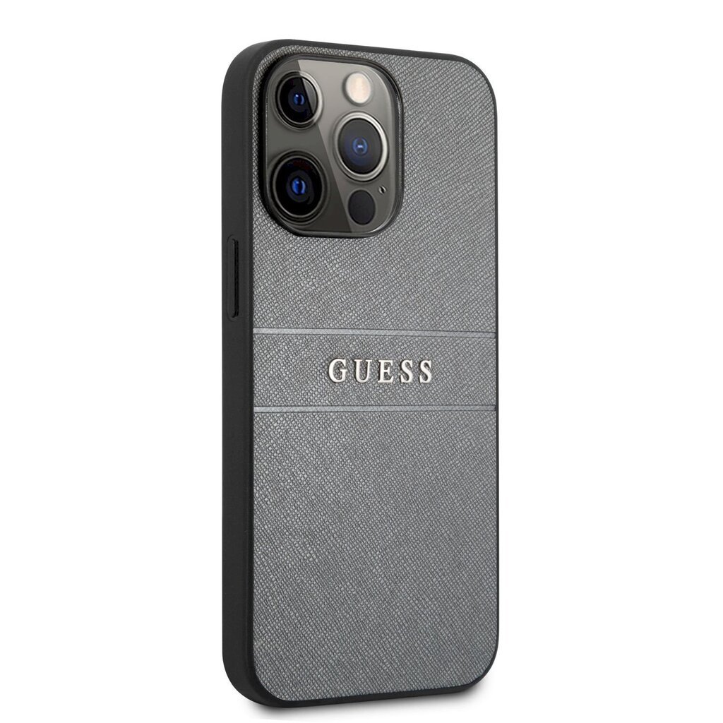 GUHCP13XPSASBGR Guess PU Leather Saffiano Case for iPhone 13 Pro Max Grey цена и информация | Telefonu vāciņi, maciņi | 220.lv