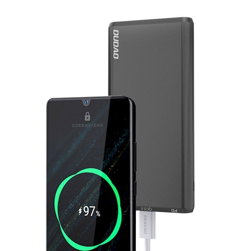 Dudao power bank 10000mAh 18W Quick Charge Power Delivery 2x USB / 1x USB Type C white (K12PQ_W) цена и информация | Lādētāji-akumulatori (Power bank) | 220.lv