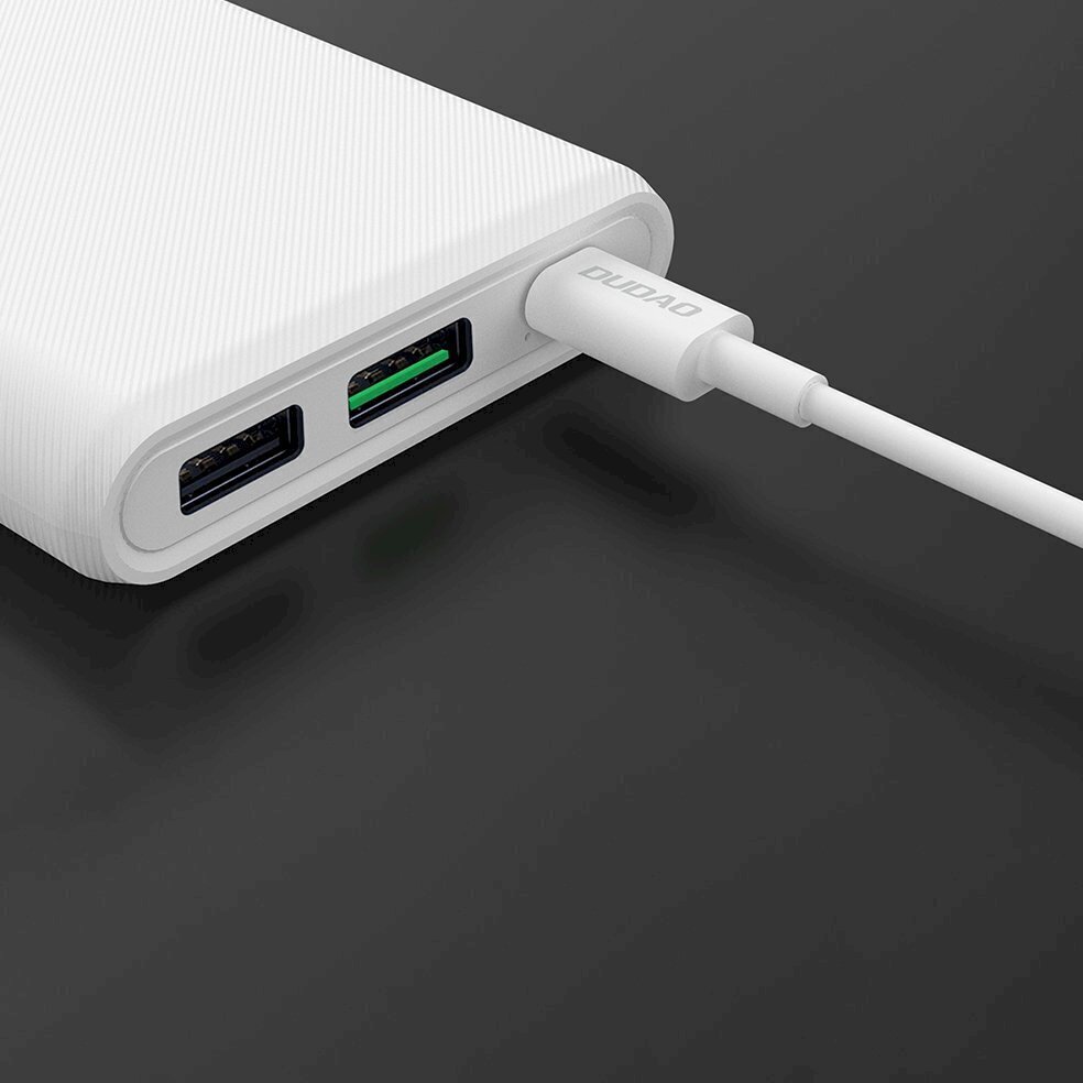 Dudao power bank 10000mAh 18W Quick Charge Power Delivery 2x USB / 1x USB Type C white (K12PQ_W) цена и информация | Lādētāji-akumulatori (Power bank) | 220.lv