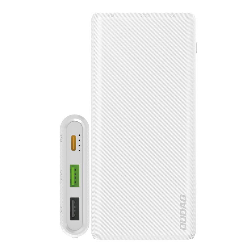 Dudao power bank 10000mAh 18W Quick Charge Power Delivery 2x USB / 1x USB Type C white (K12PQ_W) цена и информация | Lādētāji-akumulatori (Power bank) | 220.lv