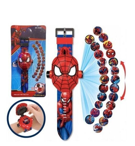 Pulkstenis ar Zirnekļcilvēka Spiderman projekciju cena un informācija | Bērnu aksesuāri | 220.lv