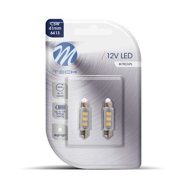 LED spuldze M-Tech LB091W 12V C5W, 2 gab цена и информация | Auto spuldzes | 220.lv