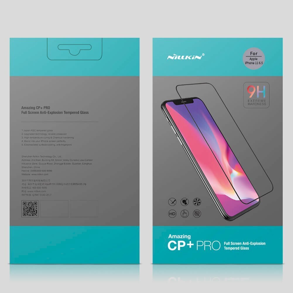 Nillkin Tempered Glass 2.5D CP+ PRO, melns, paredzēts Apple iPhone 11/XR cena un informācija | Ekrāna aizsargstikli | 220.lv