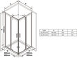 Blix Slim BLSRV2 dušas kabīne, Ravak, izmērs: 80x80 Stikls: Caurspīdīga cena un informācija | Dušas kabīnes | 220.lv