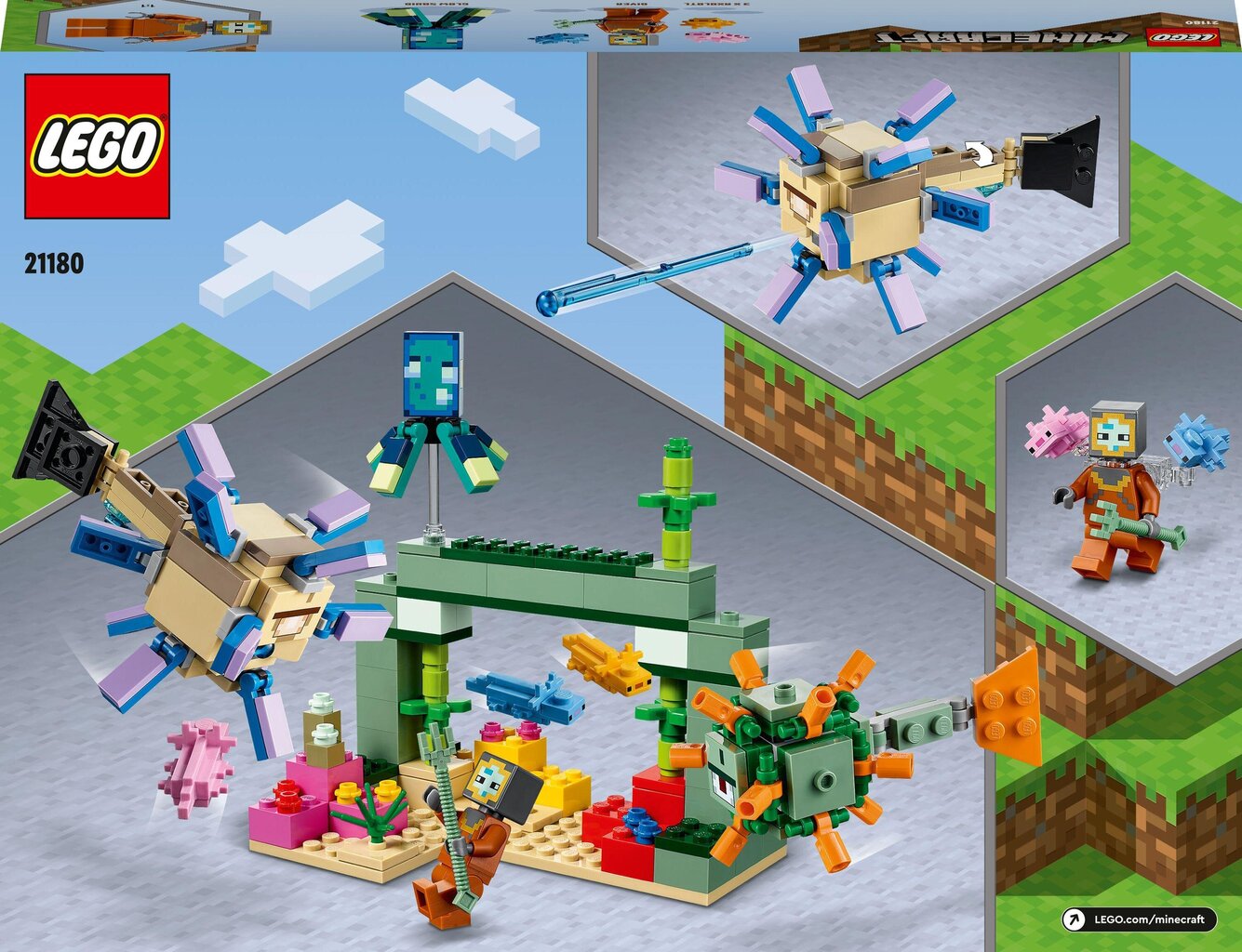 21180 LEGO® Minecraft Cīņa ar sargiem цена и информация | Konstruktori | 220.lv