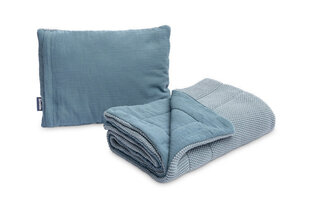Вязаный комплект подушки и одеяла Sillo, синий цена и информация | Детское постельное бельё | 220.lv
