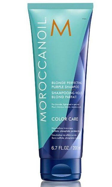 Šampūns gaišiem, blondiem un sirmiem matiem Moroccanoil Blonde Perfecting Purple Shampoo 200 ml cena un informācija | Šampūni | 220.lv