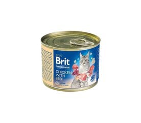 Brit Premium by Nature Chicken with Beef konservi kaķiem 200g cena un informācija | Brit Premium Zoo preces | 220.lv