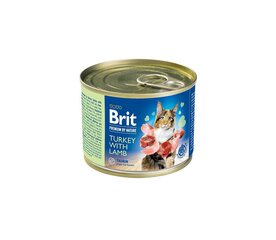 Brit Premium by Nature Turkey with Lamb konservi kaķiem 200g cena un informācija | Brit Premium Zoo preces | 220.lv