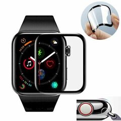 Защитное стекло Fusion ceramic glass 9D для экрана Apple Watch 1 / 2 / 3 42 мм, черное цена и информация | Аксессуары для смарт-часов и браслетов | 220.lv