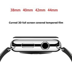 Защитное стекло Fusion ceramic glass 9D для экрана Apple Watch 1 / 2 / 3 42 мм, черное цена и информация | Аксессуары для смарт-часов и браслетов | 220.lv