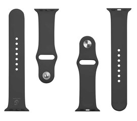 Ремешок Tactical 456 Silicon Strap для Apple Watch 1/2/3/4/5/6/7/SE 38/40/41 мм, черный цена и информация | Аксессуары для смарт-часов и браслетов | 220.lv