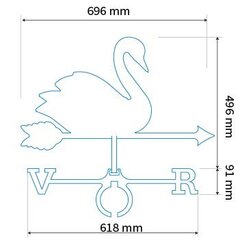Флюгер Лебедь цена и информация | Декоры для сада | 220.lv