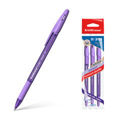 Ручка шариковая ErichKrause R-301 Violet Stick&Grip 0.7мм, цвет чернил фиолетовый (в пакете по 3 шт.) цена и информация | Письменные принадлежности | 220.lv
