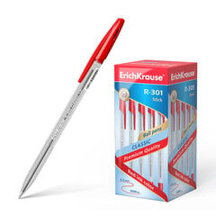 Ручка шариковая ErichKrause R-301 Classic Stick 1.0, цвет чернил красный (в коробке по 50 шт.) цена и информация | Письменные принадлежности | 220.lv