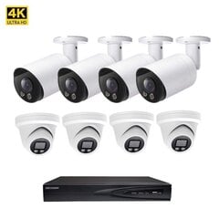 Комплект камер видео наблюдения 8MP Dome VAI2385HK Hikvision NVR 7608 цена и информация | Камеры видеонаблюдения | 220.lv