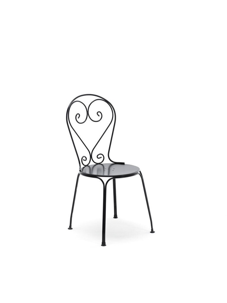 Melns lakots metāla krēsls cena un informācija | Dārza krēsli | 220.lv