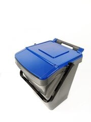 Мусорный контейнер Easy Twin, 40л, серый с синей крышкой цена и информация | Мусорные баки | 220.lv