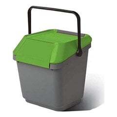 Atkritumu tvertne Easymax 45 l, pelēka ar zaļu vāku cena un informācija | Miskastes | 220.lv