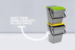Atkritumu tvertne Easy Twin, 40 l, pelēka ar zaļu vāku cena un informācija | Miskastes | 220.lv